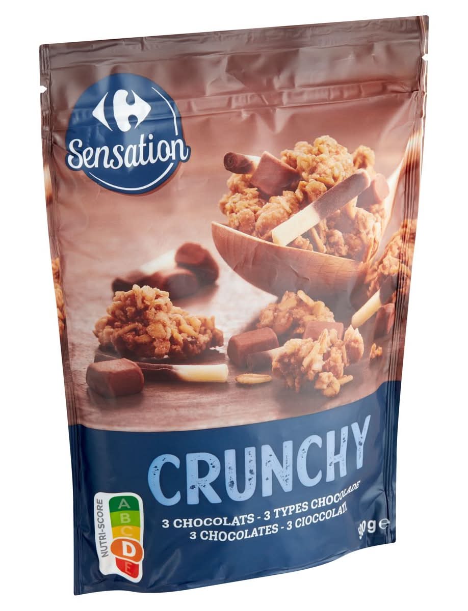 Carrefour Sensation Crunchy 3 Chocolats 500 g