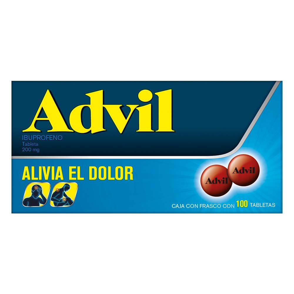 Advil ibuprofeno tabletas 200 mg (100 un)