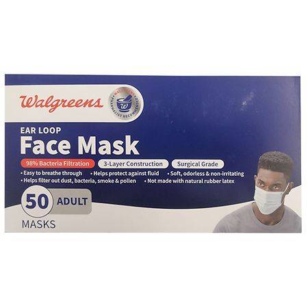 Walgreens Ear Loop Face Mask, Adult (50 ct)