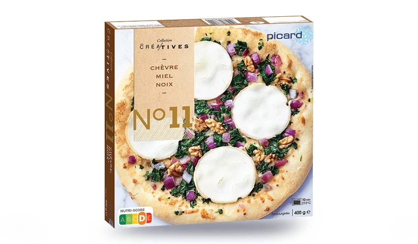 Pizza chèvre, miel, noix