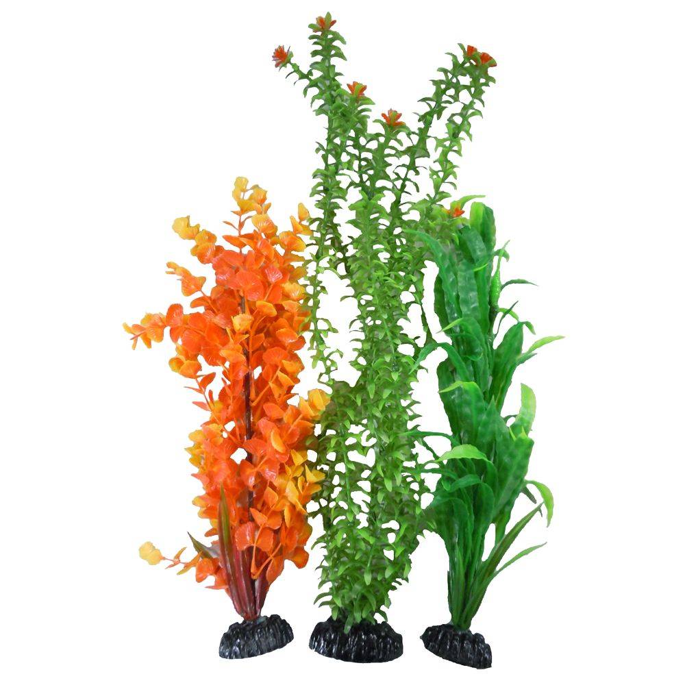 Top Fin Artificial Skinny Aquarium Plant Variety Pack (21 in/ASSORTED)