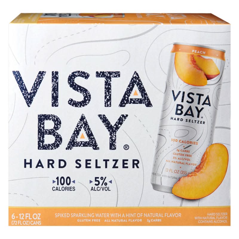 Vista Bay Hard Seltzer, Peach (6 x 12 fl oz)