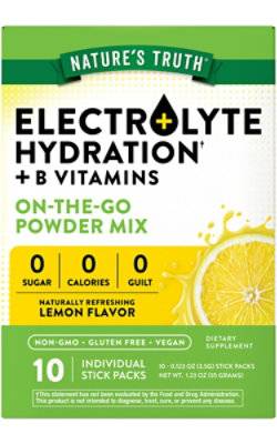 Nature's Truth Electrolyte Powder Stick packs (10 pack) (lemon)