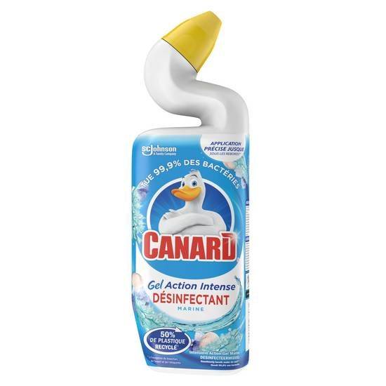 Canard® gel action intense, nettoyant et désinfectant pour toilettes, 750 ml, parfum marine, tue 99,9 % des bactéries présentes dans la cuvette des toilettes