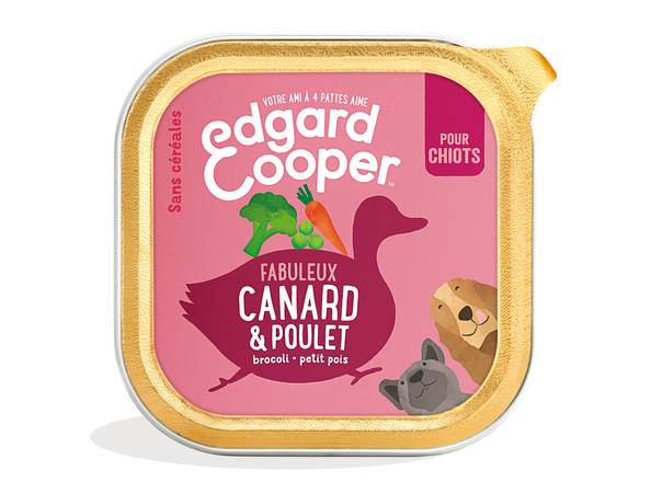 Edgard Cooper - Aliment complet canard et poulet sans céréales pour chiots et jeunes chiens