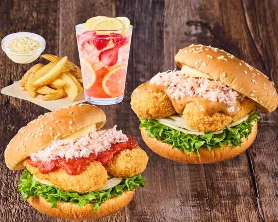 選べるオオズワイガニのクリームコロッケバーガー満喫セット