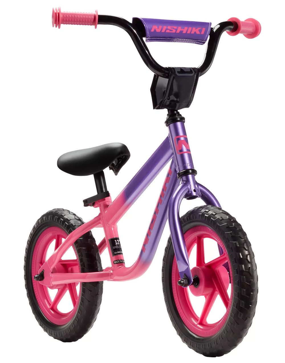 Nishiki Girls' Granada 12" Balance Bike (Purple/Pink 3, 12")