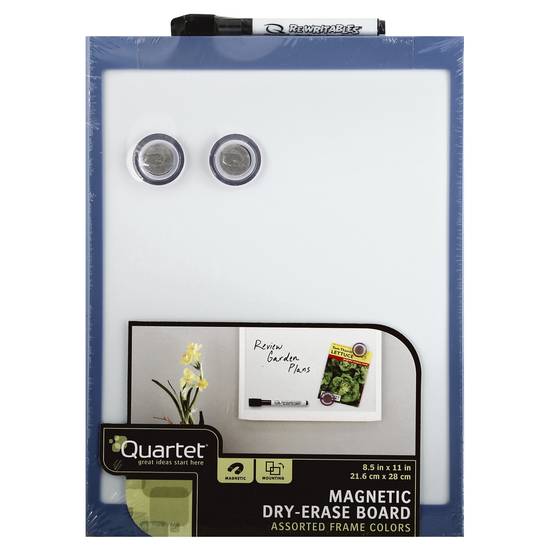 Quartet Magnetic Assorted Frame Colors Dry-Erase Board