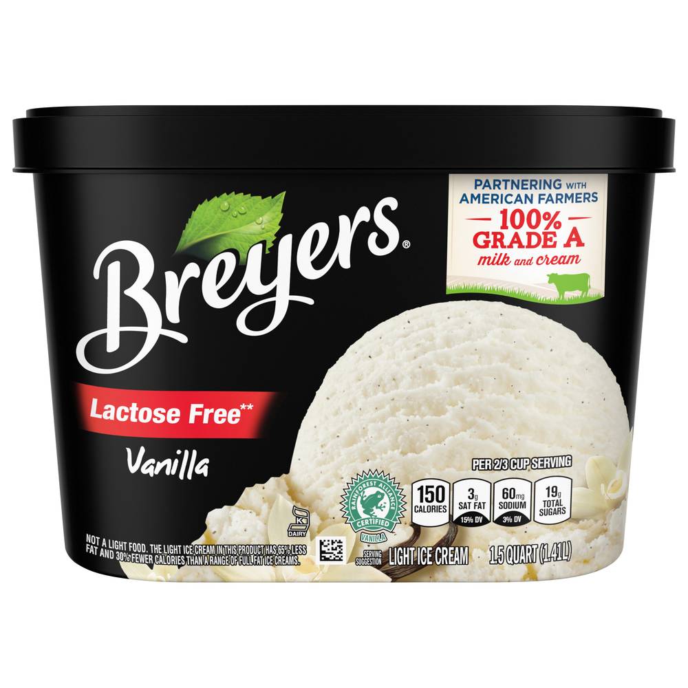 Breyers Lactose Free Vanilla Light Ice Cream (1.5 qt)