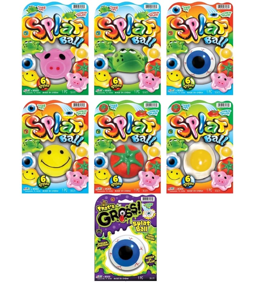 JA-RU Splat Balls Age 4+, Assorted (6 pack)