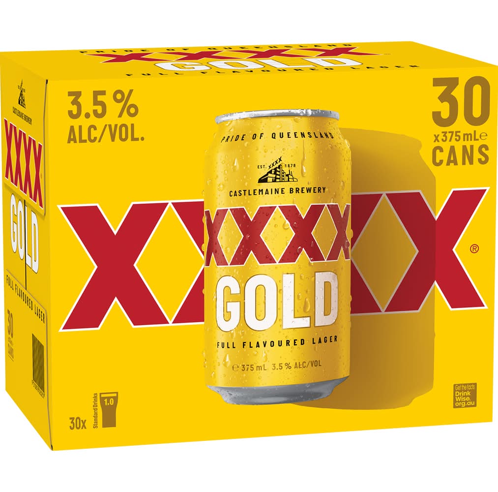 XXXX Gold Lager Can 30X375ml