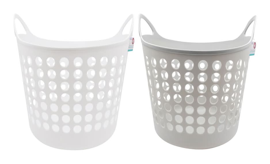 Round Flexible Laundry Baskets with Handles, 16-in.