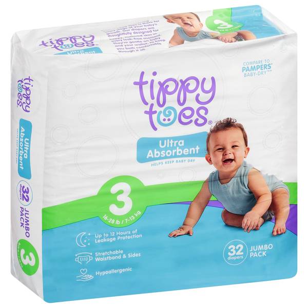 Tippy Toes Jumbo pack Ultra Absorbent Diapers Size 3