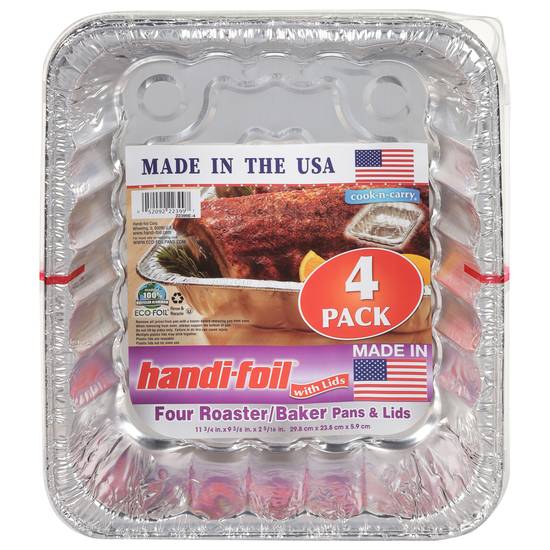 Handi-Foil Roaster/Baker Pans & Lids (4 ct)