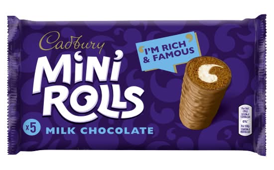 Cadbury Chocolate &Vanilla, Mini Rolls Milk Chocolate Cakes (5 pack)