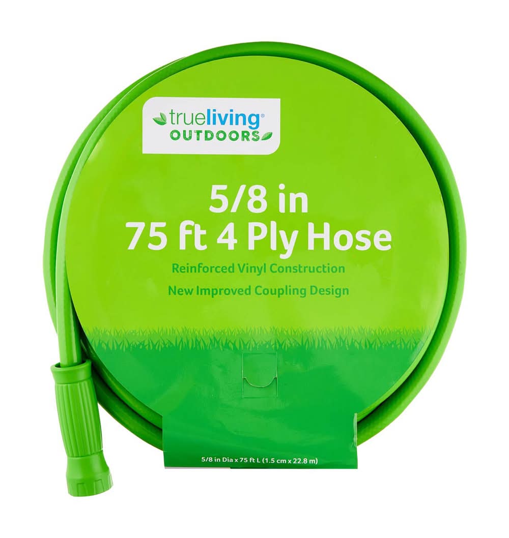 TrueLiving Outdoors 4-ply Garden Hose, 5/8in x 75ft
