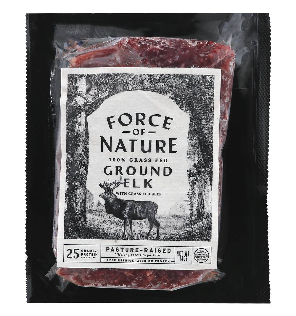 Force of Nature Meats 100% Grass Fed Ground Elk (14 oz)