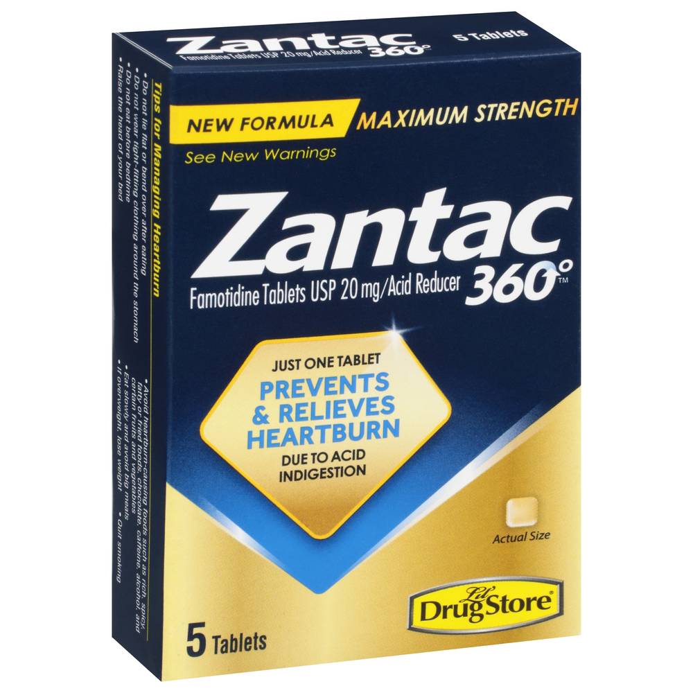 Zantac 360 Lil' Drug Store Maximum Strength 20 mg Acid Reducer Tablets