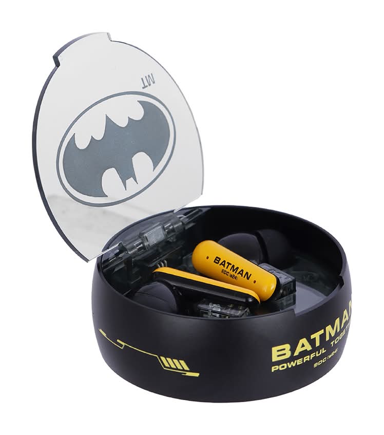 Audífonos Inalámbricos Con Estuche De Carga  Sintéticos Negros    TWS  Batman DC
