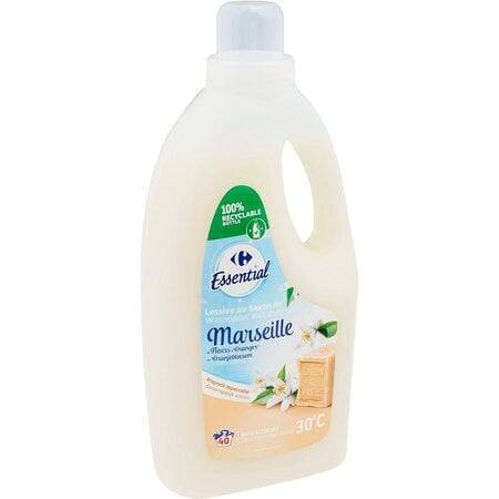 Carrefour Essential - Lessive au savon de Marseille et fleur d'oranger 40 lavages (2 L)