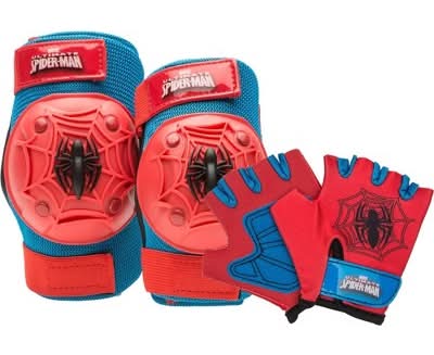 Spider-Man Bike Pad and Glove Set, Blue-Red