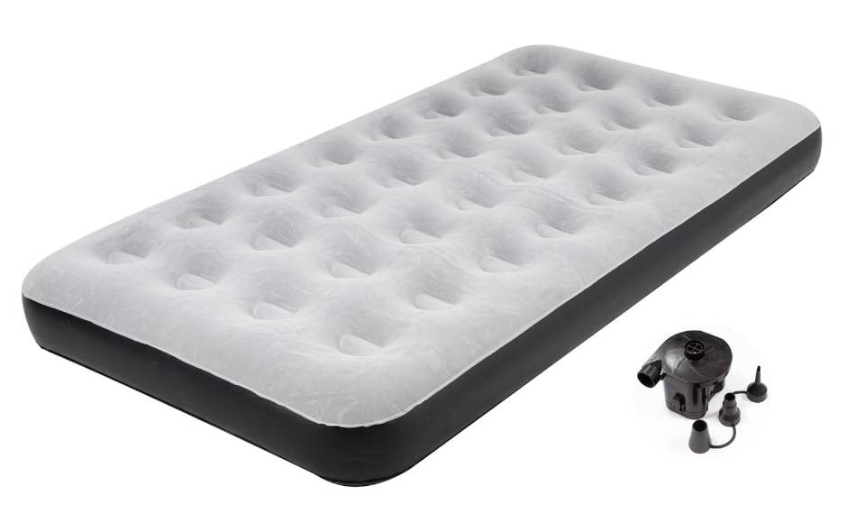 Interiors by Design Air Bed With Battery Pump, Twin, Black