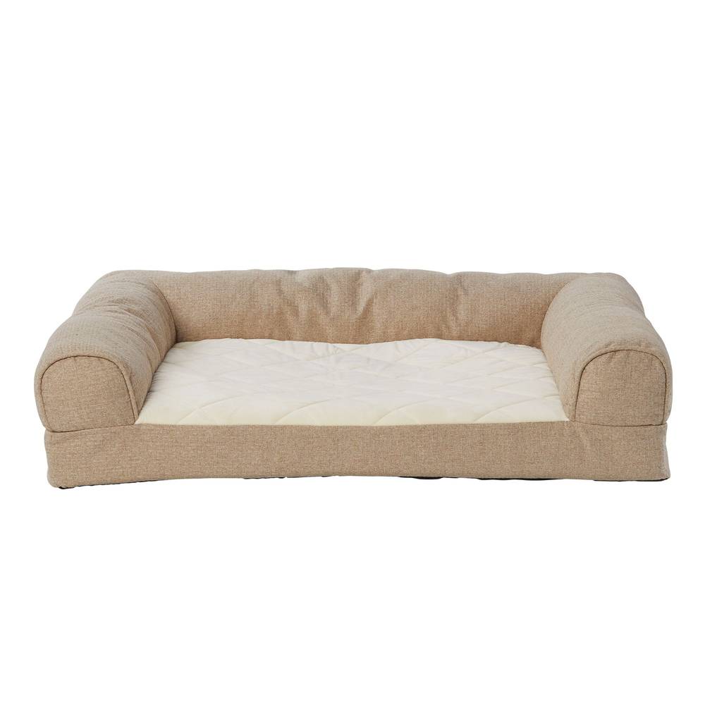 Top Paw Basket Weave Orthopedic Couch Dog Bed (tan)