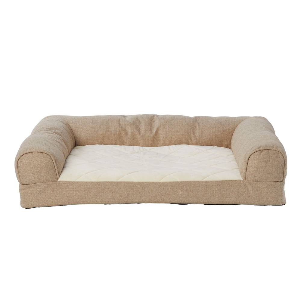 Top Paw Basket Weave Orthopedic Couch Dog Bed, Tan