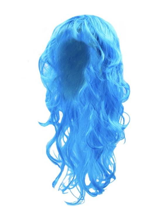 La principal peluca de lujo larga azul (1 pieza)