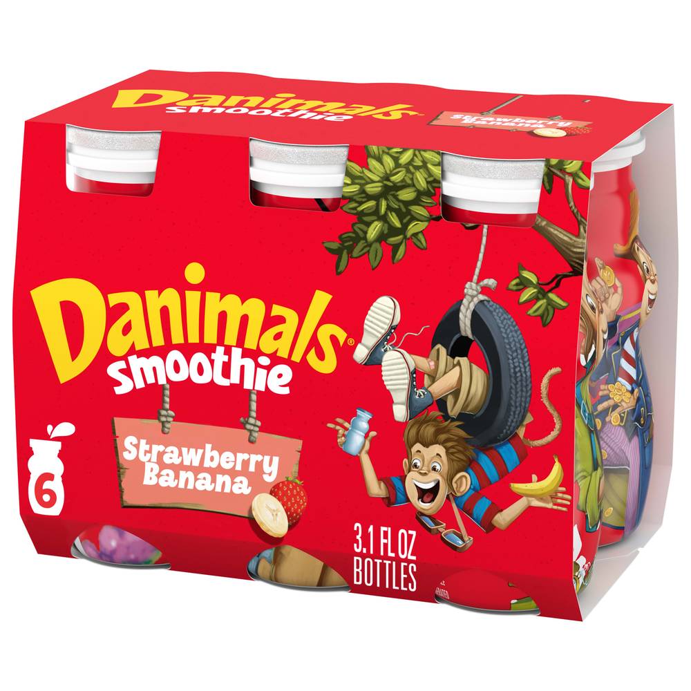 Danimals Smoothie Strawberry Banana Flavor Yogurt (6 x 3.1 fl oz)