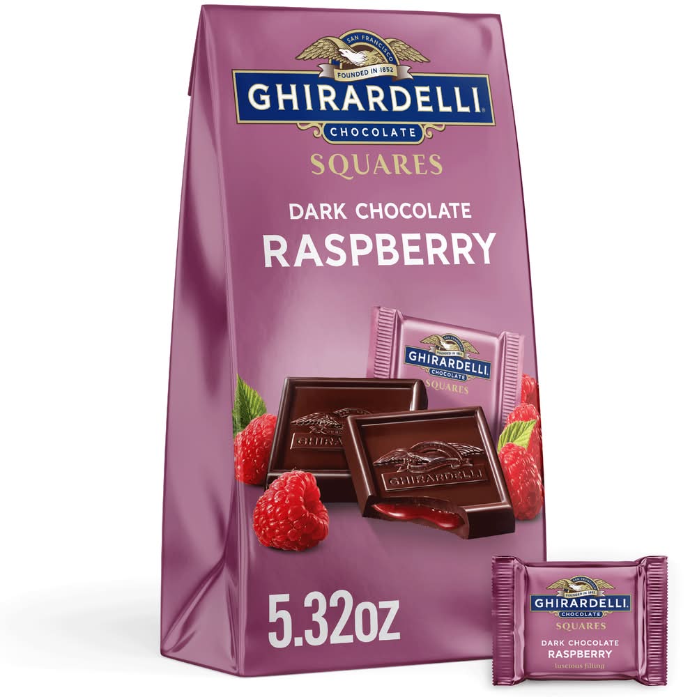 Ghirardelli Dark Chocolate Squares, Raspberry (5.32 oz)