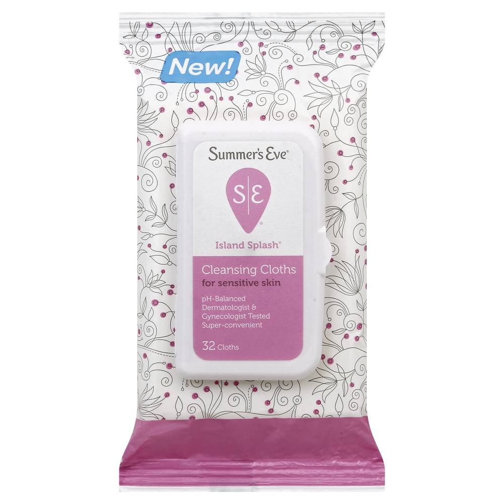 Summer's Eve Island Splash Cleansing Cloths For Sensitive Skin (32 ct)