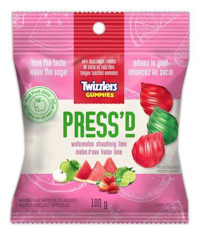 TWIZZLERS Gummies PRESS''D Watermelon, Strawberry, Lime