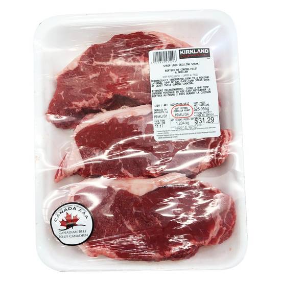 Kirkland Signature · Bifteck de contrefilet Prime pour le BBQ - Strip loin grilling steak prime (Approx. 1.4 kg)