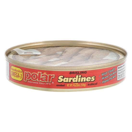 Polar Smoked Brisling Sardines in Olive Oil