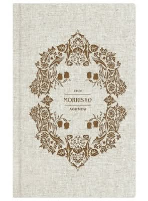 Morris & Co. by Blue Sky 5"x8" 2026 Weekly/Monthly Bookbound Planner Hardcover Blackthorn Natural Linen
