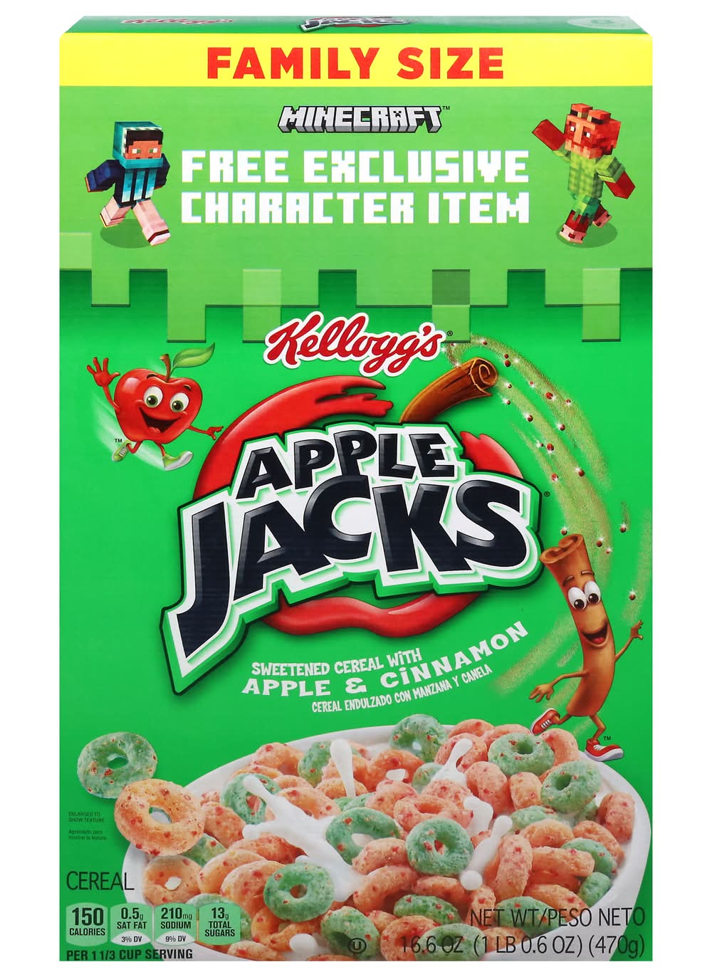 Frosted Flakes Original Cereal Family Size, Apple-Cinnamon (16.6 oz)