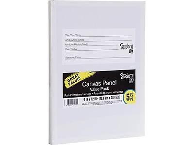 Studio 71 Canvas Panels, 9 inch x 12 inch, White (5 ct)