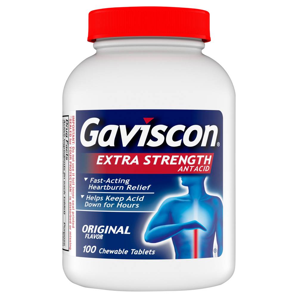 Gaviscon Original Flavor Extra Strength Antacid Chewable Tablets (12.8 oz)