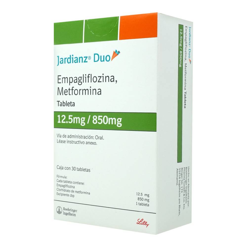 Boehringer ingelheim jardianz duo tabletas 12.5 mg/850 mg (30 piezas)