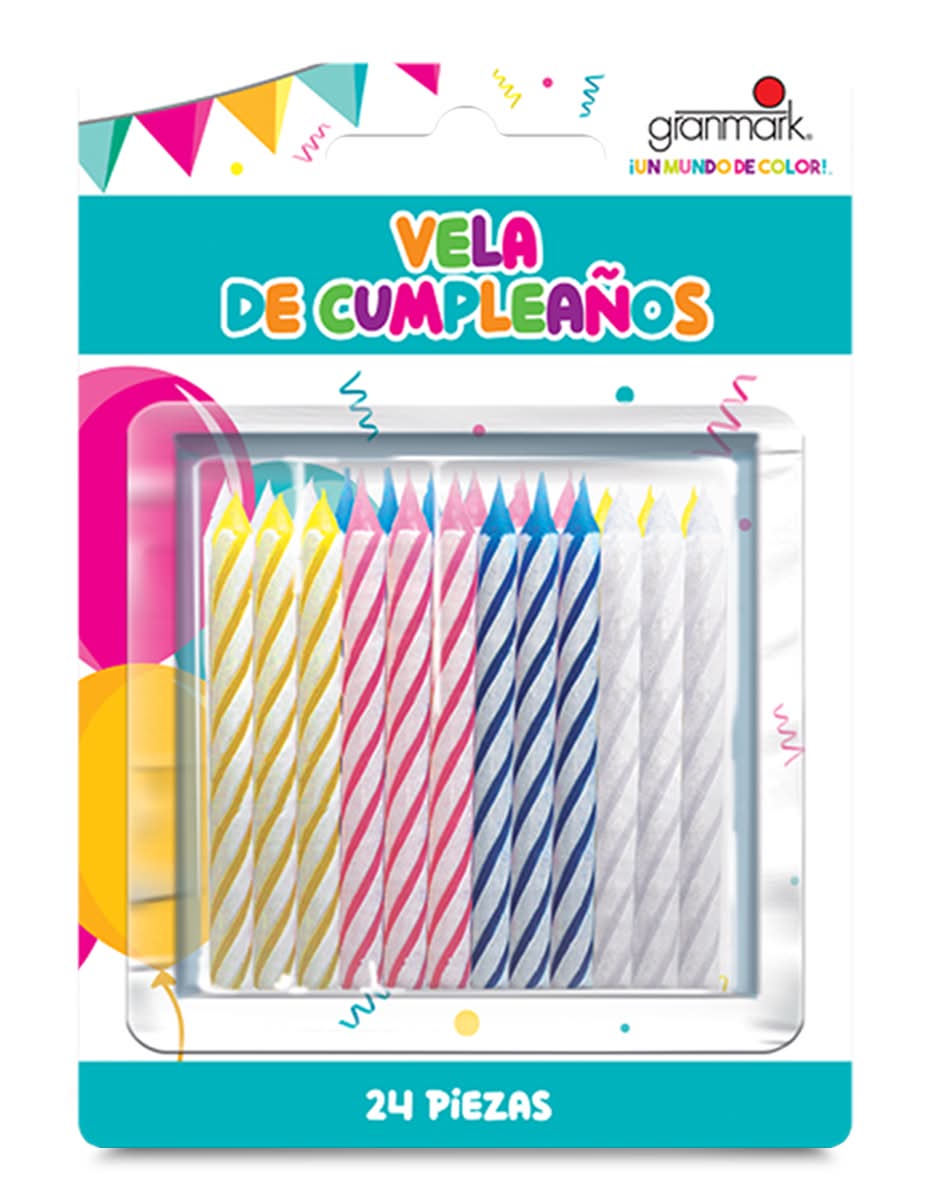 Granmark · Velitas rayadas, multicolor (24 un)