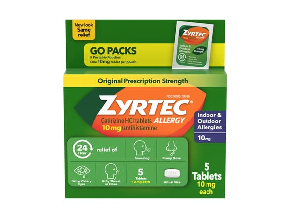 Zyrtec 24 Hour Allergy Relief 10mg Tablets 5pk
