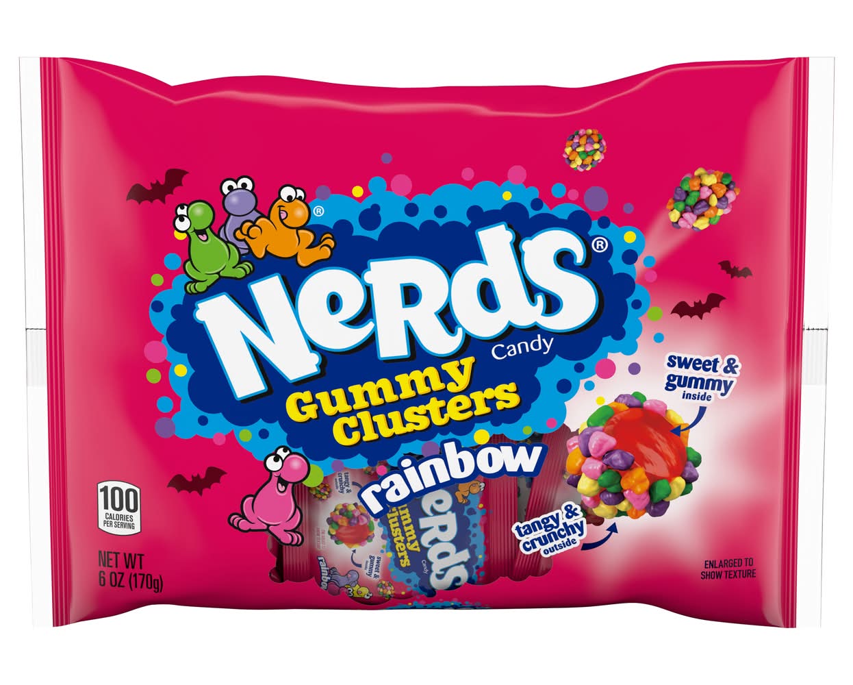 Nerds Rainbow Gummy Clusters Treat Halloween Candy (6 oz)