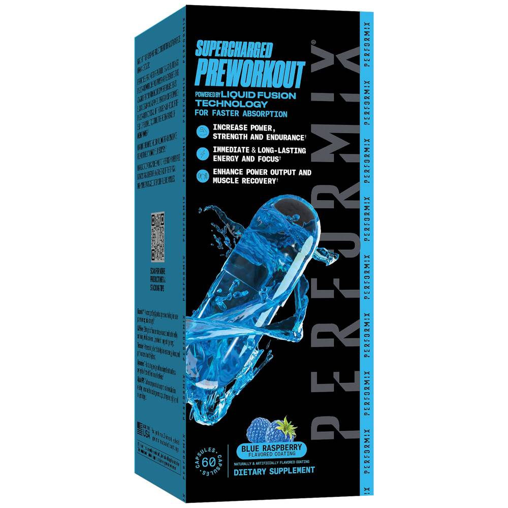 Supercharged Pre-Workout - Blue Raspberry(60 Capsules)
