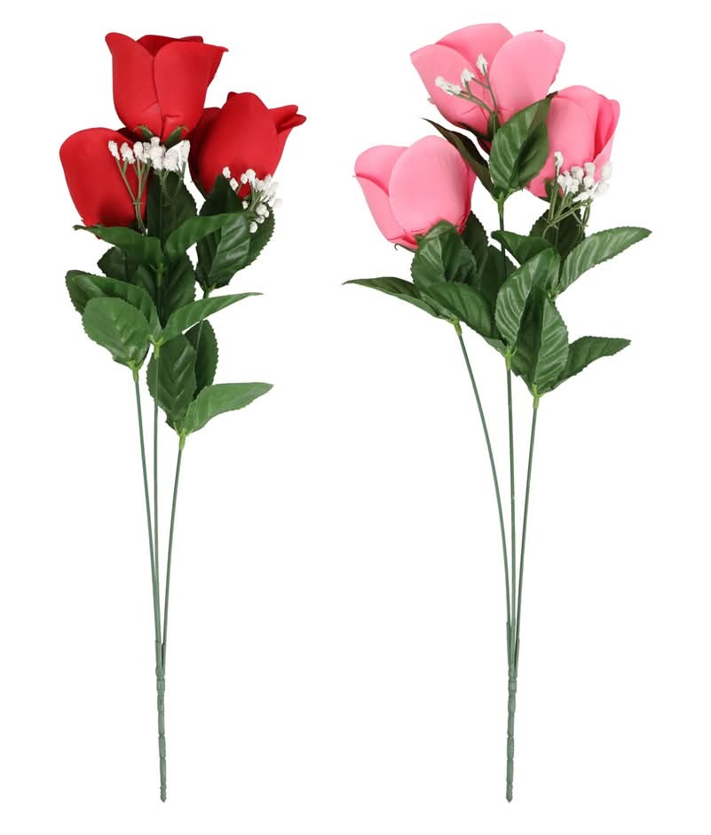 3-Stem Artificial Velvet Roses