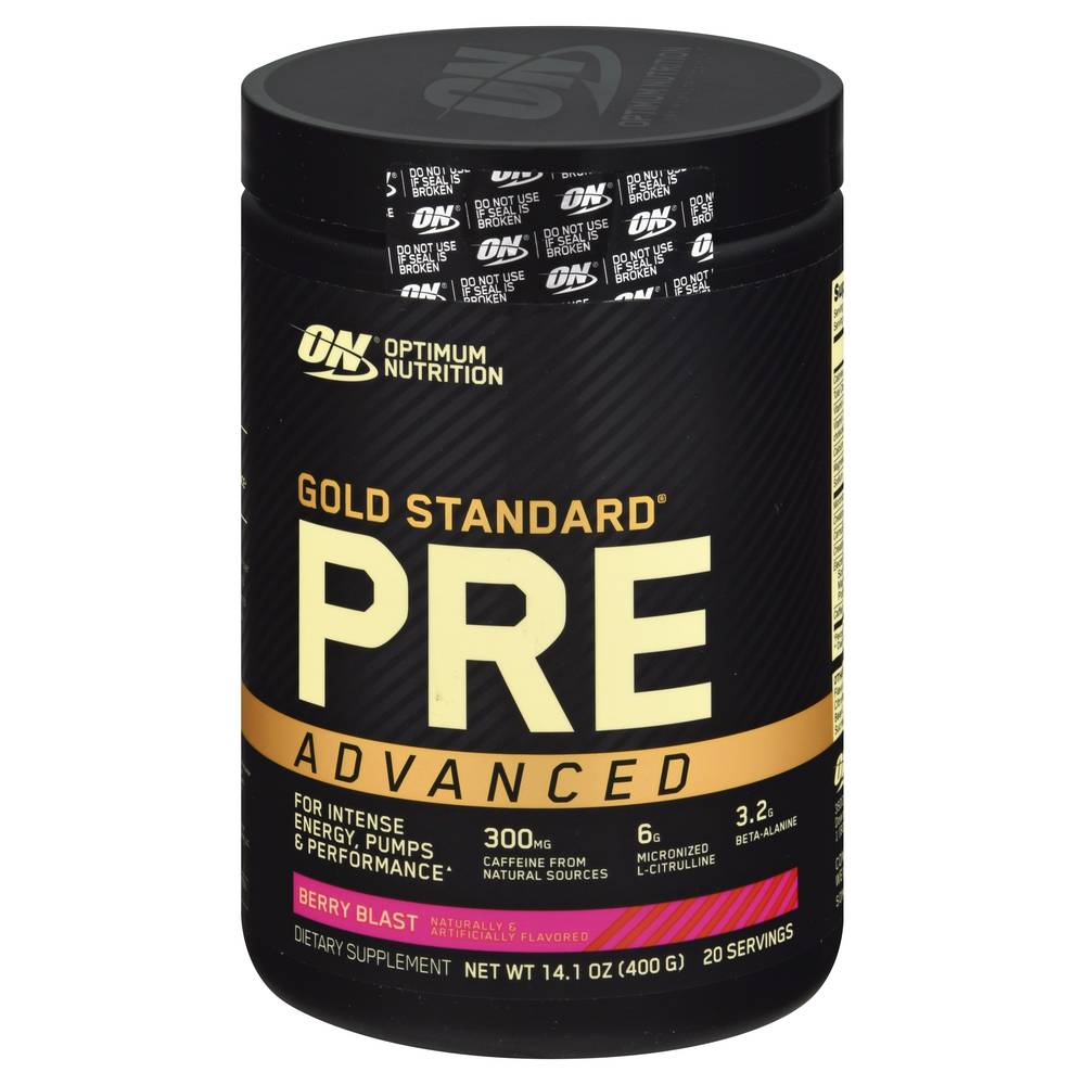 Optimum Nutrition Gold Standard Advanced Pre-Workout, Berry Blast (14.1 oz)