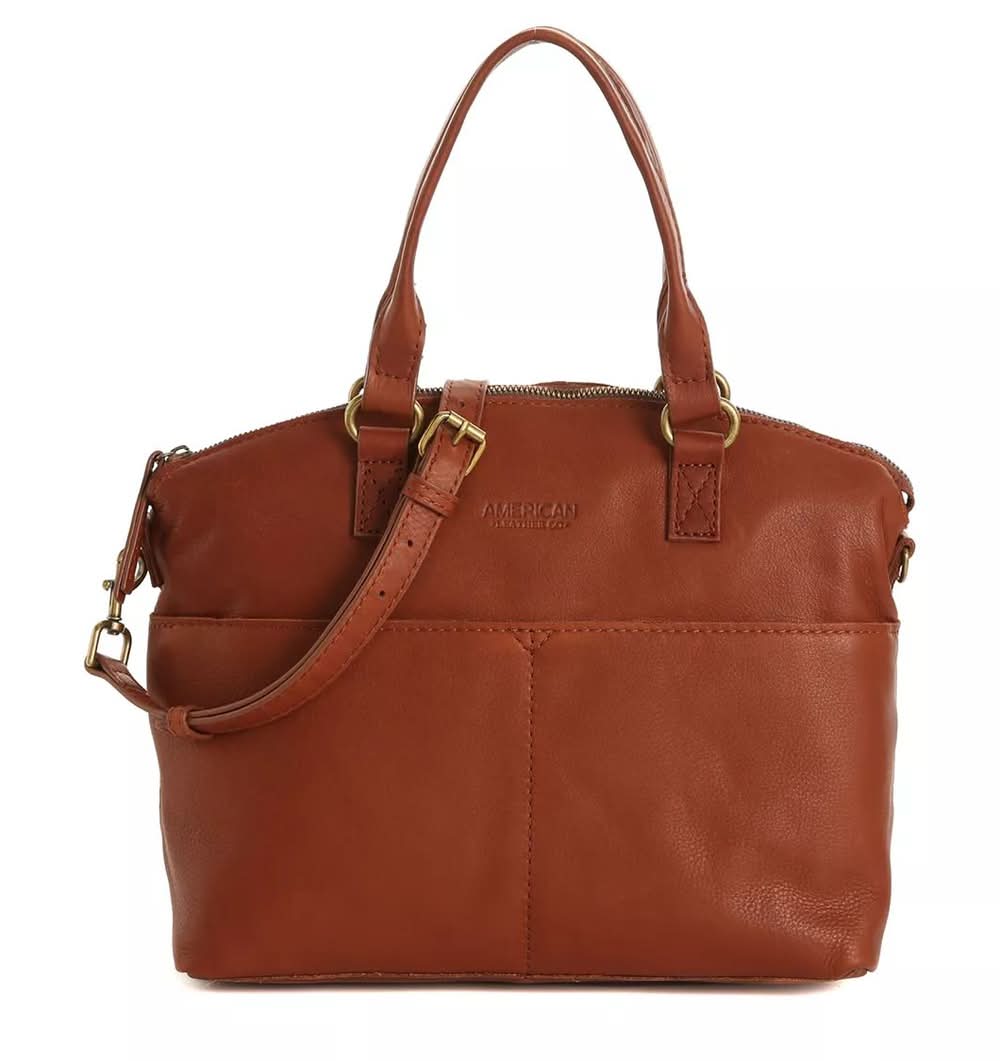 American Leather Co. Carrie Dome Satchel (Dark Brown One Size)