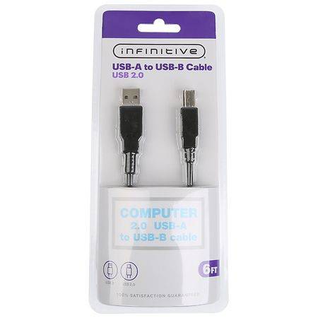 Infinitive Usb Cable 2.0, 6 ft, Black