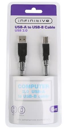 Infinitive Usb Cable 2.0, 6 ft, Black
