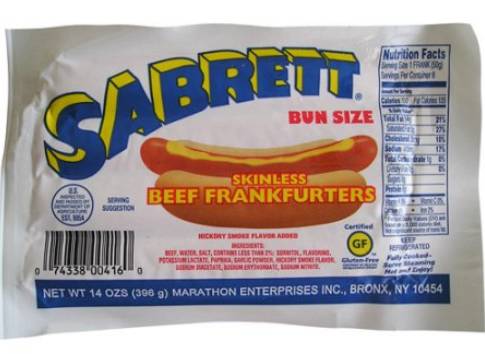 Sabrett- Skinless Beef Franks - 14 oz pack